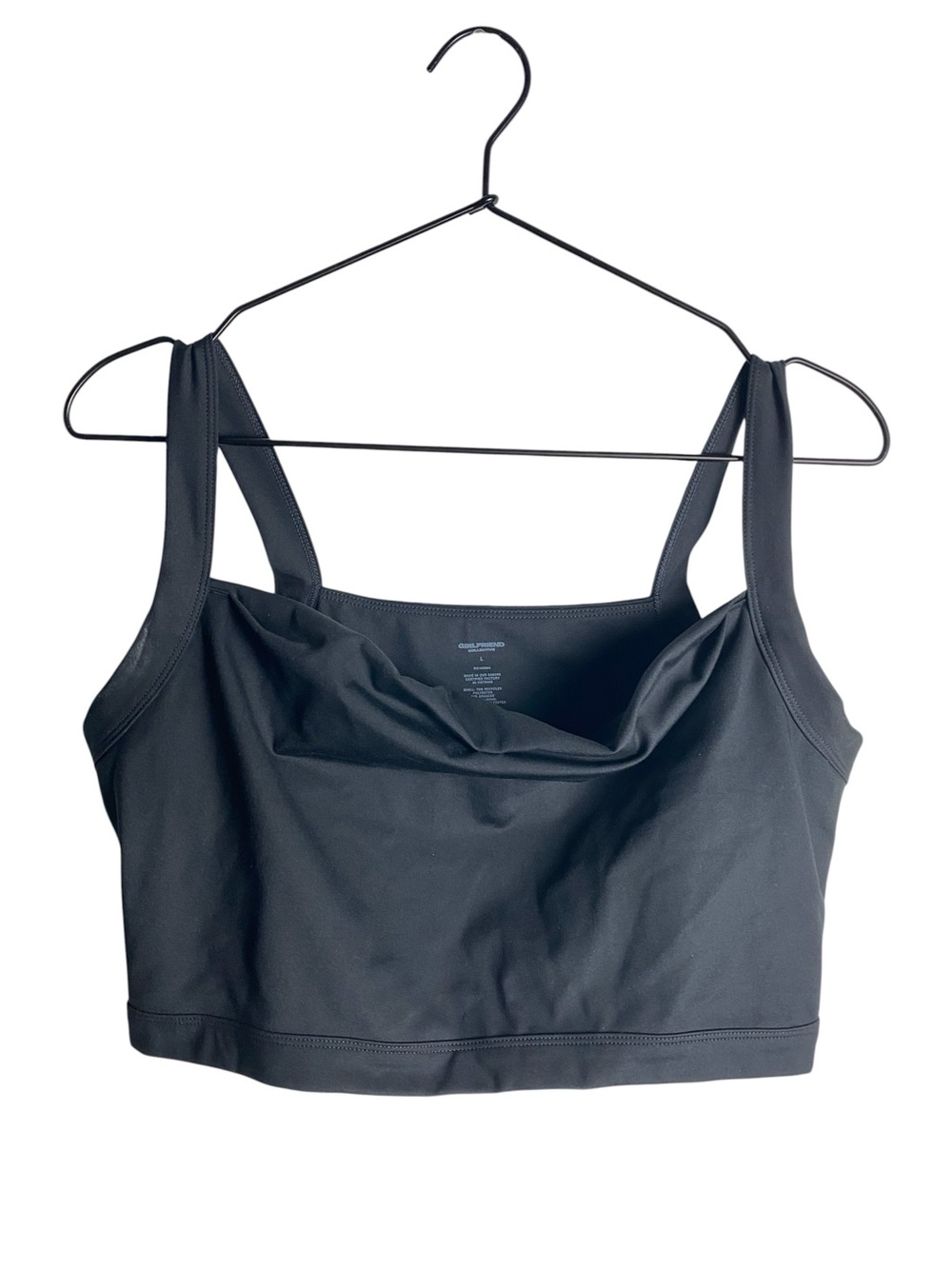 Girlfriend Collective Black Tommy Cropped Bra / Tank